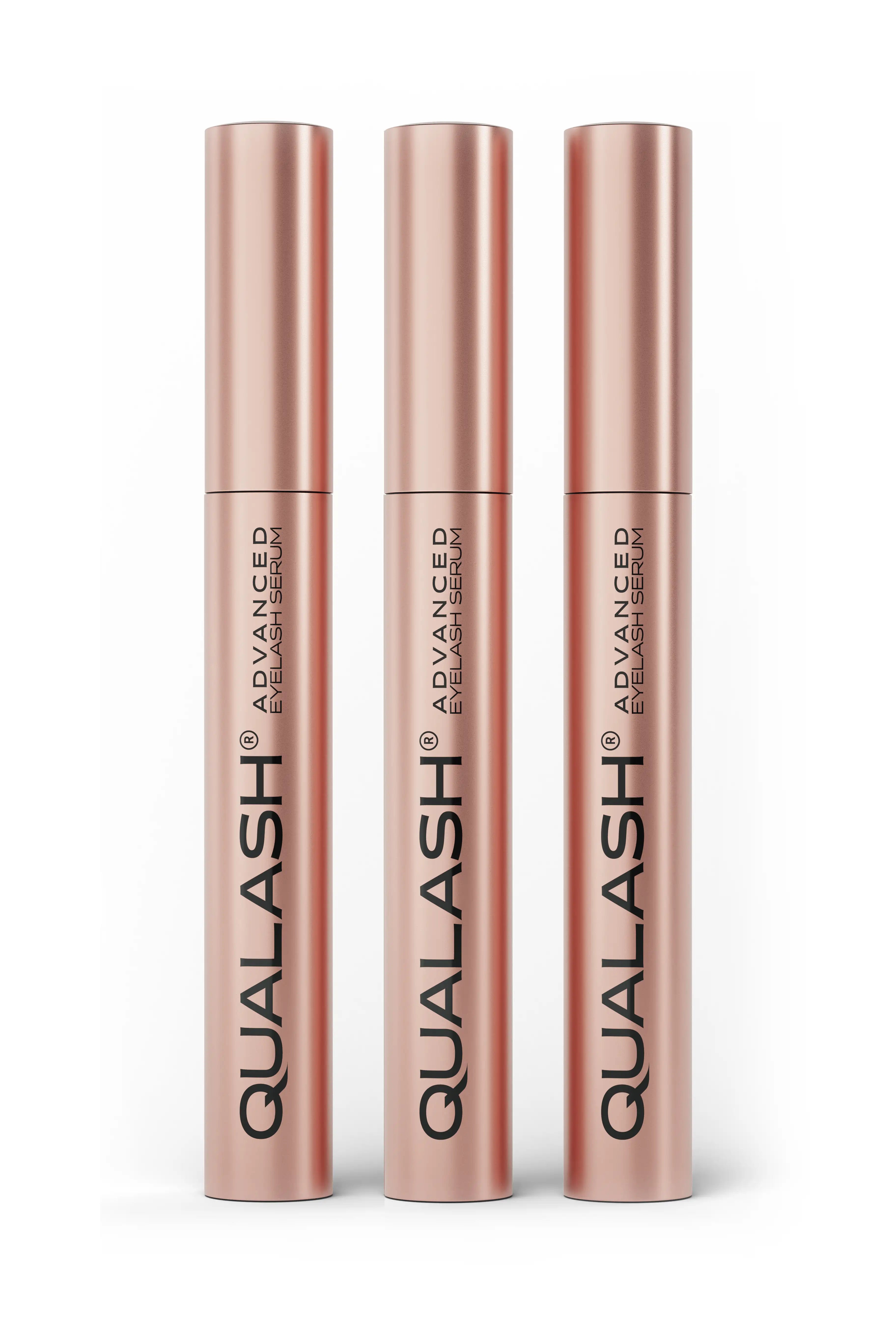 QUALASH Advanced Eyelash Serum TRIO SET – three 3.5 ml tubes with applicators for lash growth and thickening